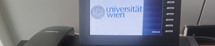 Telephone with University of Vienna logo